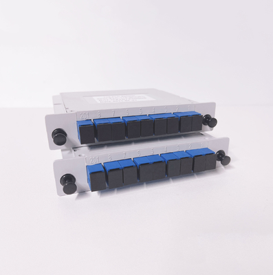 Single Mode SM G657A 1x8 PLC Fiber Optic Splitter with Low Insertion Loss and Good Channel Uniformity for FTTX Deployment