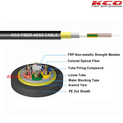 100M Span Single Sheath Single Mode ADSS Fiber Optic Cable for All-Dielectric Self-Supporting Aerial Outdoor Networks