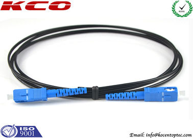 SC / UPC  - SC / UPC Single Mode Simplex FTTH Fiber Optic Patch Cord Black LSZH PVC