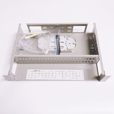 एफटीटीएच फाइबर पैच पैनल बॉक्स 19 इंच 2यू 48 पोर्ट एससी सिम्प्लेक्स एलसी डुप्लेक्स