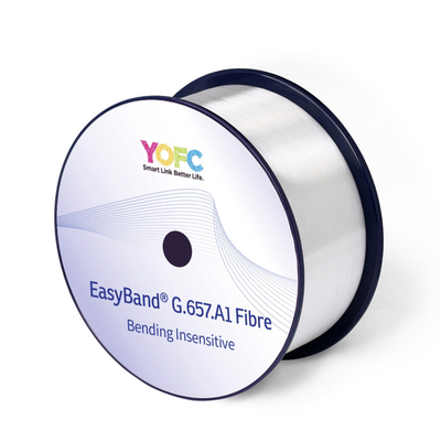 YOFC G657A1 EasyBand Bending Insensible SM फाइबर कोर ऑप्टिकल केबल के लिए नंगे ऑप्टिकल फाइबर स्पूल