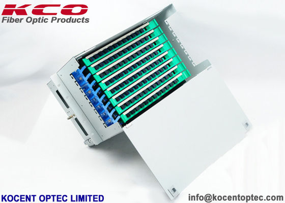 96 कोर रैक माउंट फाइबर ऑप्टिक टर्मिनल बॉक्स ODF यूनिट / 96fo स्टील सामग्री