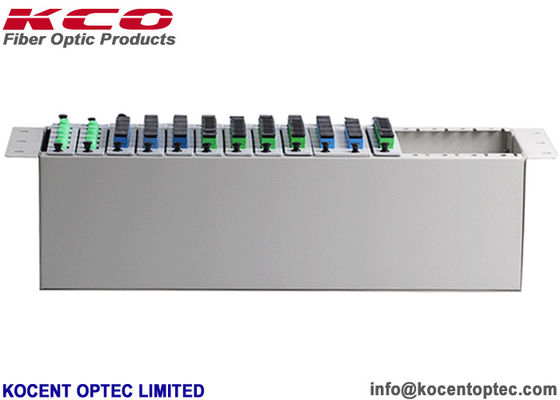 3U 4U PLC Fiber Optic Splitter with 2 Way Input & 16 Way Output and Steel Tape Construction for High-Density Optical Distribution